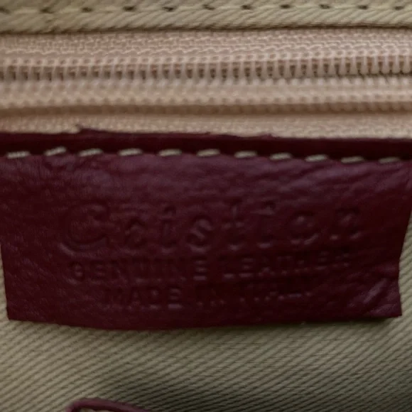 🎄Carta D’identita Della Christian Red Wine Colored Studded Shoulder Bag NWT!